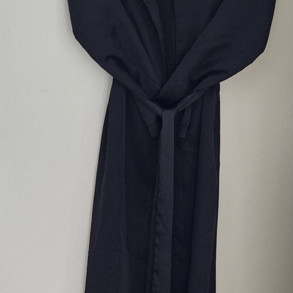 Room Service Black Satin Robe - Picture 2 of 8